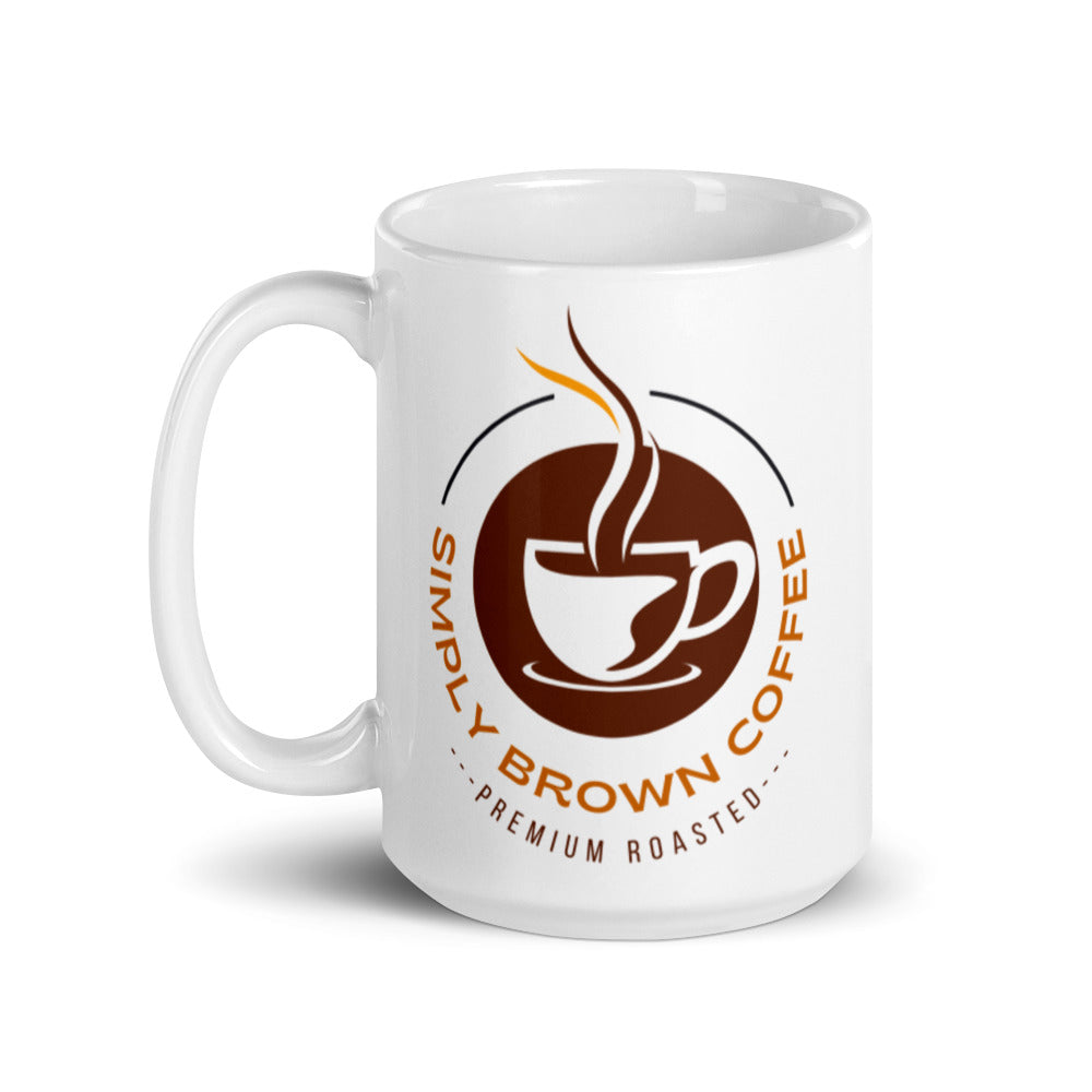 Simply Brown Coffee White Glossy Mug - Simply Brown Coffee